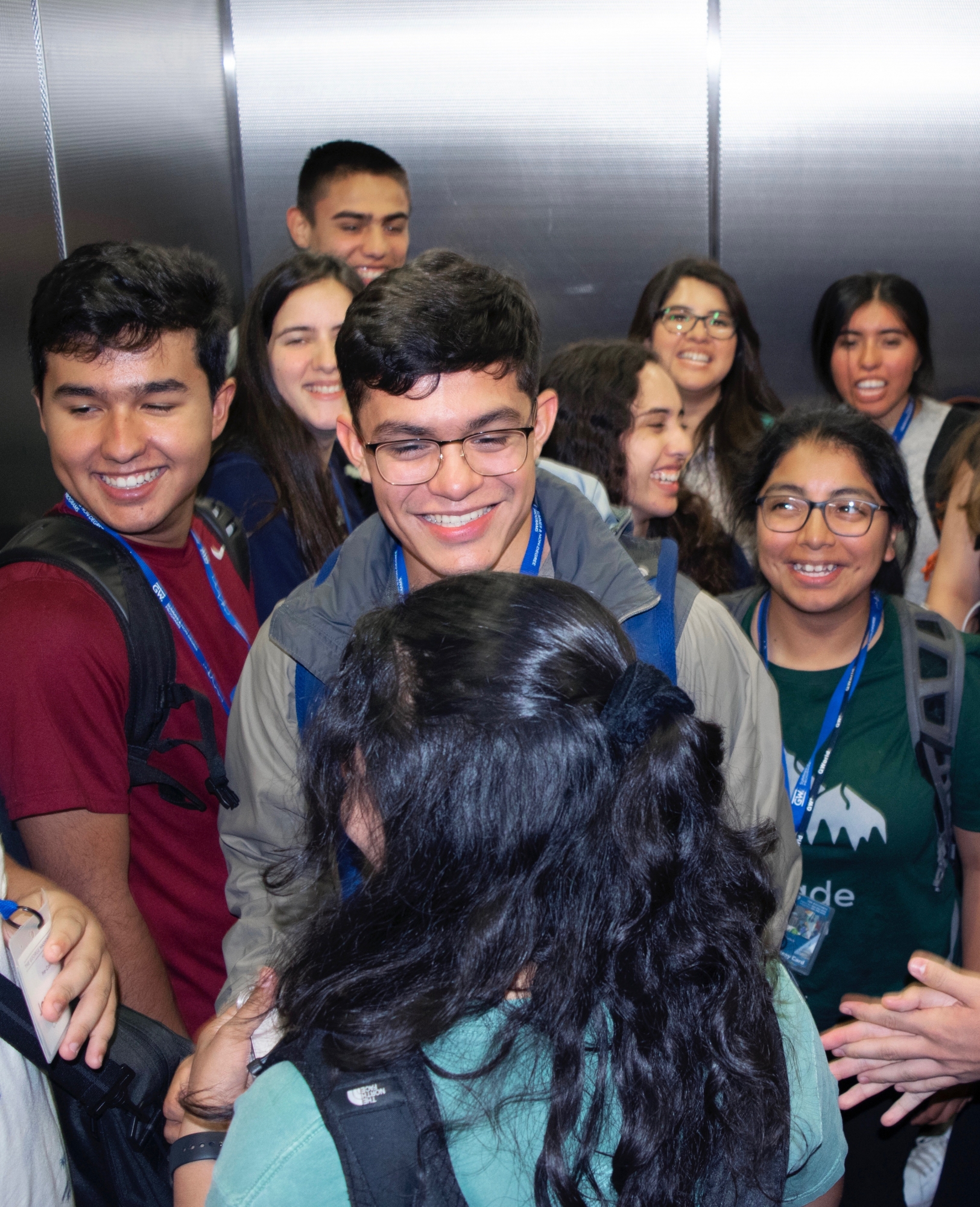 Mixed group of Caminos al Futuro participants laugh together