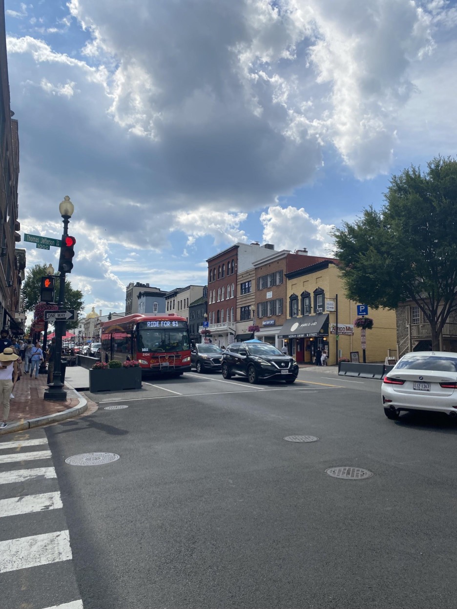 Street with bus and cars