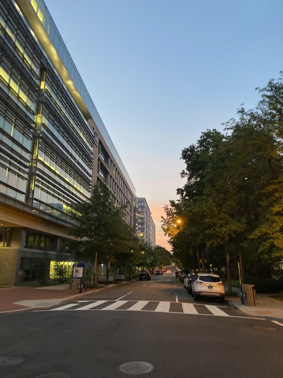 Building with sunset