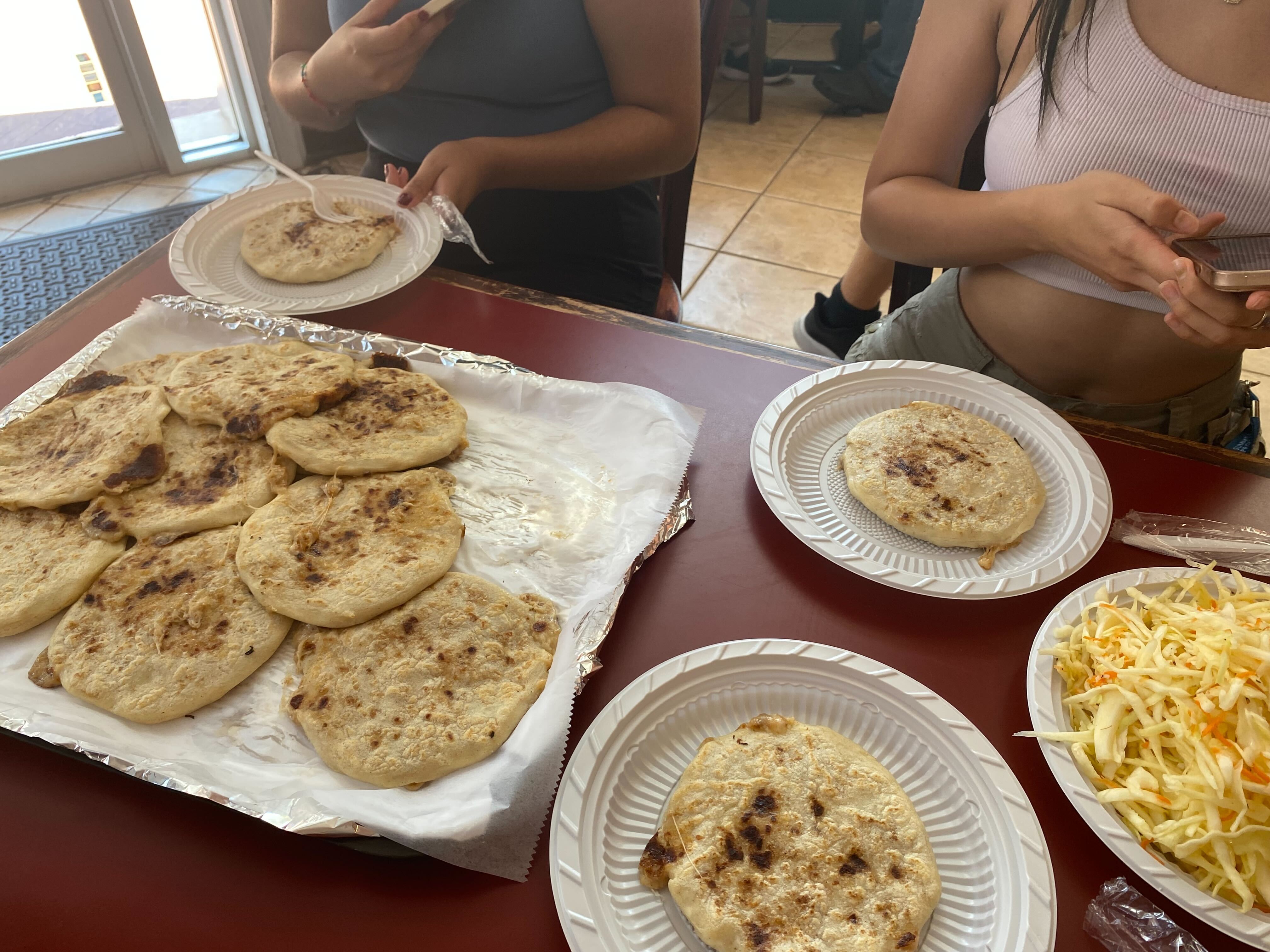 Pupusas on a table