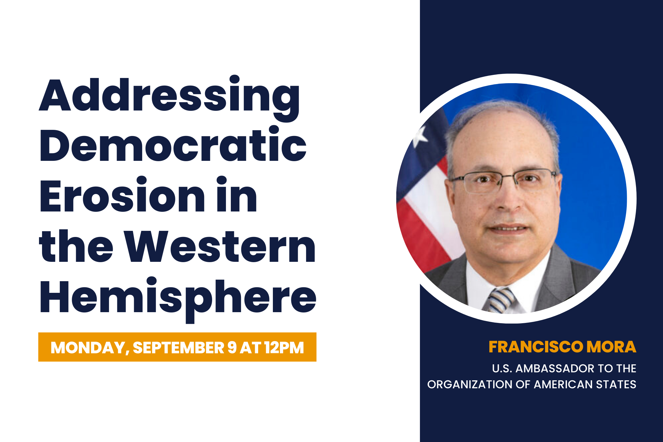 Flyer with image of Francisco Mora
