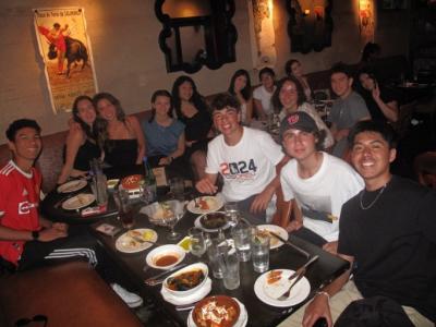 Students eating a meal