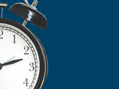 Clock with blue background