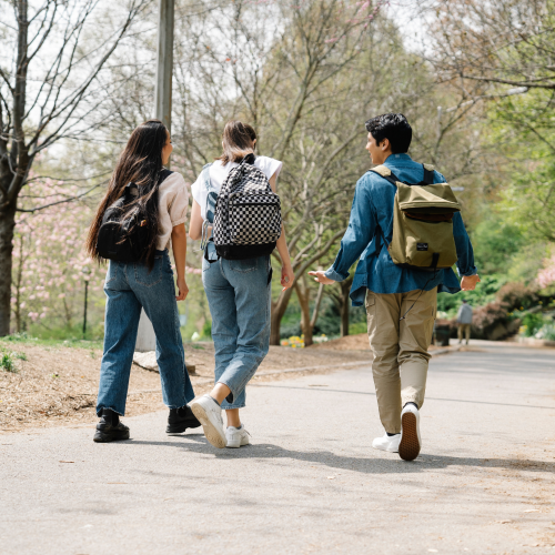 students walking