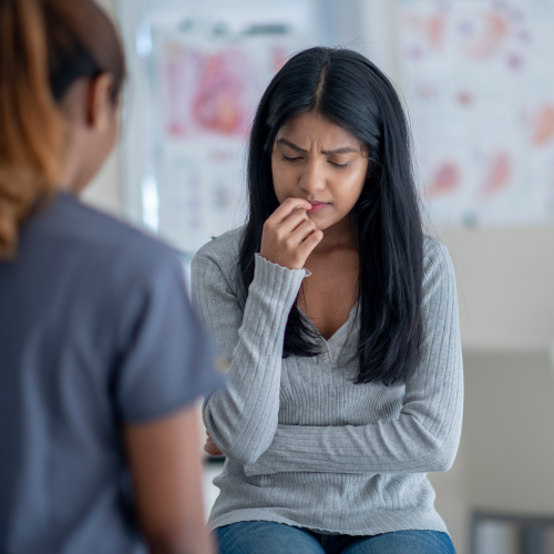 young woman at the doctor's