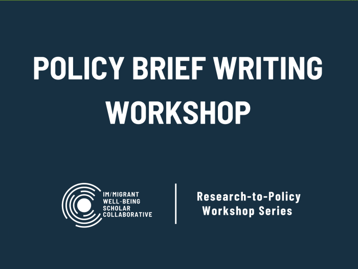 Policy Brief Writing Workshop