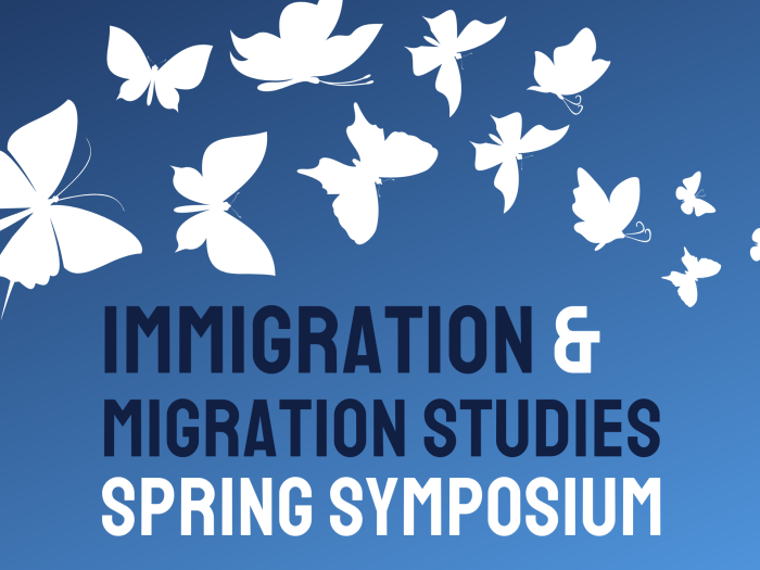 Blue Event Flyer with Butterflies