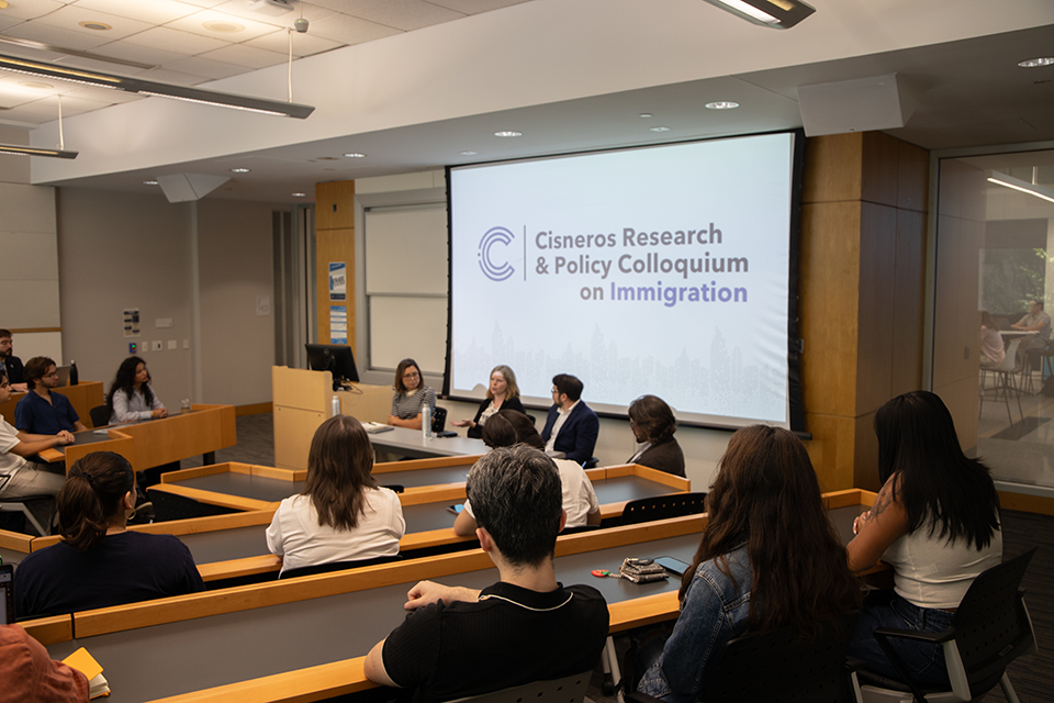 Cisneros Scholars listening to experts at Research and Policy Colloquia