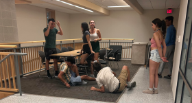 A group of students improving 