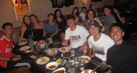 Students eating a meal